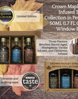 Crown Maple Syrup Sampler  Classic Trio Maple Syrup Collection And Infused Pure Maple Syrup Trio Bundle Bourbon Maple Syrup Gift Set Mini Maple Syrup Pure Syrup Sampler