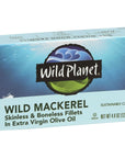 Wild Planet Skinless Boneless Mackerel Fillets in Organic Extra Virgin Olive Oil Tinned Fish Sustainably Caught NonGMO Kosher Gluten Free Keto and Paleo 44 Ounce Single Unit