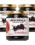 Peninsula Premium Cocktail Cherries  Award Winning  Deep BurgundyRed  Silky Smooth Rich Syrup  Luxe Fruit Forward SweetTart Flavor  American Grown  Made 105 oz 3Pack