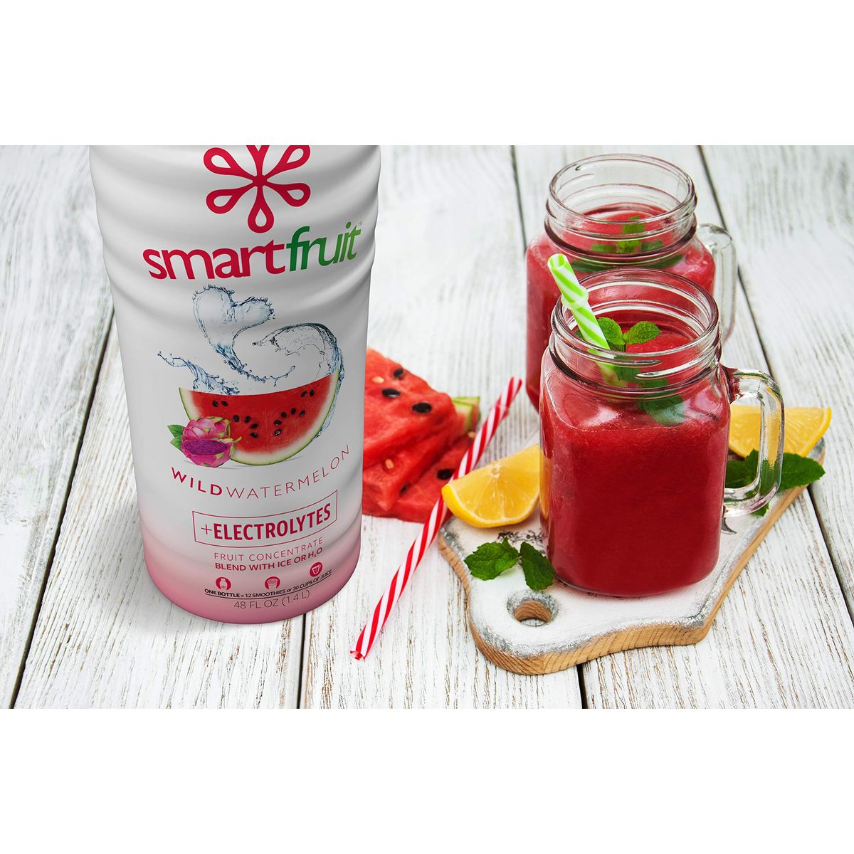 Smartfruit Wild Watermelon  Electrolytes 100 Real Fruit Purée NonGMO No Additives Vegan  48 Fl Oz  2 Pack