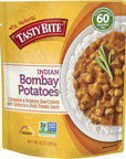 Tasty Bite Indian Bombay Potatoes Microwaveable Ready to Eat Entrée 10 Ounce Pack of 6