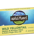 Wild Planet Wild Yellowtail Fillets in Organic Extra Virgin Olive Oil Skinless  Boneless Tinned Fish Sustainably WildCaught NonGMO Kosher Gluten Free Keto and Paleo 44 Ounce Single Unit