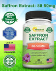 aSquared Nutrition Saffron Supplements - 120 Capsules - Saffron Extract Supplement Pills - Pure Saffron Alternative to Powder, Tea, Threads & Gummies