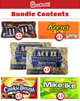 Movie Night Supplies  2 Bags of Popcorn  Movie Theater Candy 1 each of MMs Reeses Pieces Mike and Ike Original Fruit Cookie Dough Bites  Movie Candy  WhataBundle Movie Night Basket Gift Set