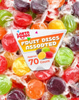 Assorted Fruit Discs Hard Candy 1 Pound Bag  Approx 70 Count