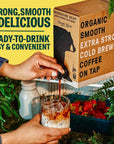 Wandering Bear Straight Black Organic Cold Brew Coffee On Tap 96 fl oz  Extra Strong Smooth Unsweetened ShelfStable and Ready to Drink Iced Coffee Cold Brewed Coffee Cold Coffee