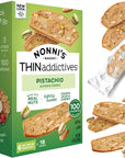 Nonnis THINaddictives Almond Thin Cookies  Pistachio Almond Cookie Thin  Sweet Crunchy  Chewy Almond Cookie  Perfect wCoffee  Biscotti Individually Wrapped Cookie  Kosher Coffee Cookie 44 oz