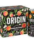 ORIGIN Organic  NonGMO Peach Flavor Sparkling Water 12 Fl Oz Recyclable Aluminum Cans 6 Count