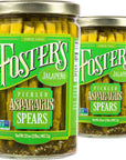 Fosters Pickled Asparagus Jalapeno 32oz 2 Pack Pickled Asparagus Spears in a Jar Traditional Recipe Gluten Free Fat Free Spicy Pickled Asparagus Preservative Free Pickle Asparagus is fresh