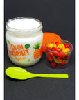 DLK  Portable Glass Yogurt Cup with Spoon  14 oz Breakfast on the Go Cup  Take and Go Yoghurt Cup with Topping Cereal or Oatmeal Container DLKKTCH140