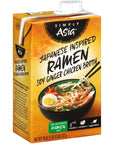 Simply Asia Japanese Inspired Ramen Soy Ginger Chicken Broth, 26 fl oz (Pack of 6)