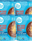 The Good Bean Heat and Eat Pouch  LowCarb Classic Chili  4 Pack 10 oz Pouch  Simmered Black Soybeans with Chili Powder  PreCooked Beans with Good Source of Plant Protein and Fiber