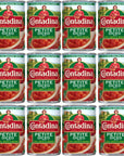 Contadina Petite Cut Diced Tomatoes with Garlic Basil  Oregano 145 oz Pack of 12