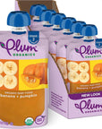 Plum Organics Stage 2 Organic Baby Food - Banana and Pumpkin - 4 oz Pouch (Pack of 6) - Organic Fruit and Vegetable Baby Food Pouch