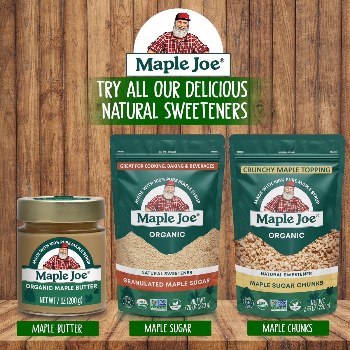 Maple Joe Organic Maple Butter Spread Made with 100 Natural Organic Grade A Maple Syrup Pure Maple Cream Spread Maple Sugar Candy Smooth  Creamy Vegan FatFree NonGMO NonDairy Gluten Free  Kosher Certified 7oz  200g 1 pack