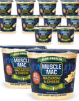 Muscle Mac Macaroni  Cheese Microwave Cup Aged Sharp White Cheddar 36 Ounce Pack of 12