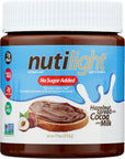 Nutilight No Sugar Added Hazelnut Spread with Cocoa and Milk Keto and Diabetic Friendly NonGMO GlutenFree and SoyFree 11 Oz Pack of 1