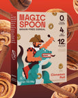 Magic Spoon Cereal  Cinnamon Roll 4Pack of Cereal and Spoon  Keto  Low Carb Lifestyles Gluten  Grain Free High Protein 0g Sugar