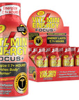 Focus Supplement Vitamin Energy Drink - Sugar Crash Free and Keto / Vegan Friendly Shots | Focus, Clarity, and Concentration Boosting | Energize up to 7+ Hours | Tropical Infusion - 1.93 Fl Oz (Pack of 12)