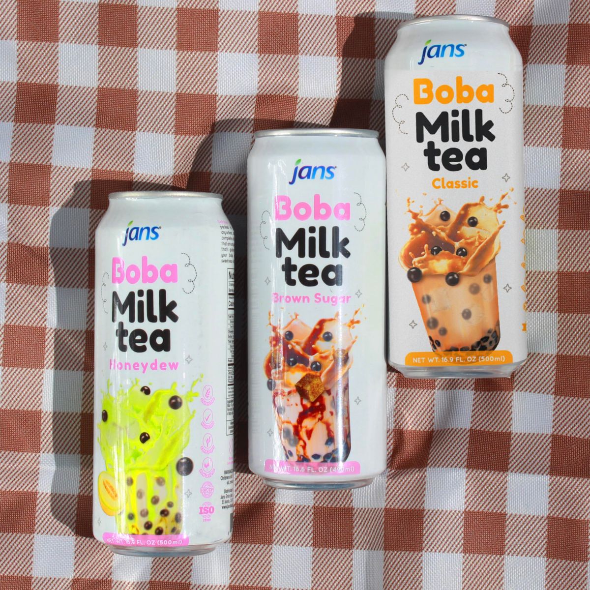 Jans Boba Milk Tea Original Flavor Thick Sweet and Creamy Milk tea beverages with tapioca bubble boba milky boba taiwanese tea 169 fl oz per can Pack of 6