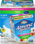 Almond Breeze Dairy Free Almondmilk Unsweetened Original 32 Oz Boxes 6 Count