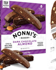 Nonnis Dark Chocolate Almond Biscotti Italian Cookies  Dark Chocolate Cookies  Biscotti Individually Wrapped Cookies  Italian Biscotti Cookies wBittersweet Chocolate  Almonds  Kosher  688 oz