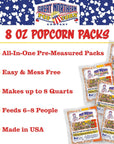 Movie Theater Style 40Count Popcorn Packs  PreMeasured 8Ounce AllinOne Kernel Salt Oil Packets for Popping Machines by Great Northern Popcorn