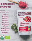 Wild Organic Freeze Dried Cranberry Powder 6 Oz 35Day Supply from Nordic Forests No Added Sugar