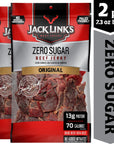 Jack Links Beef Jerky Zero Sugar Paleo Friendly Snack with No Artificial Sweeteners 13g of Protein and 70 Calories Per Serving No Sugar Everyday Snack 73 oz Pack of 2