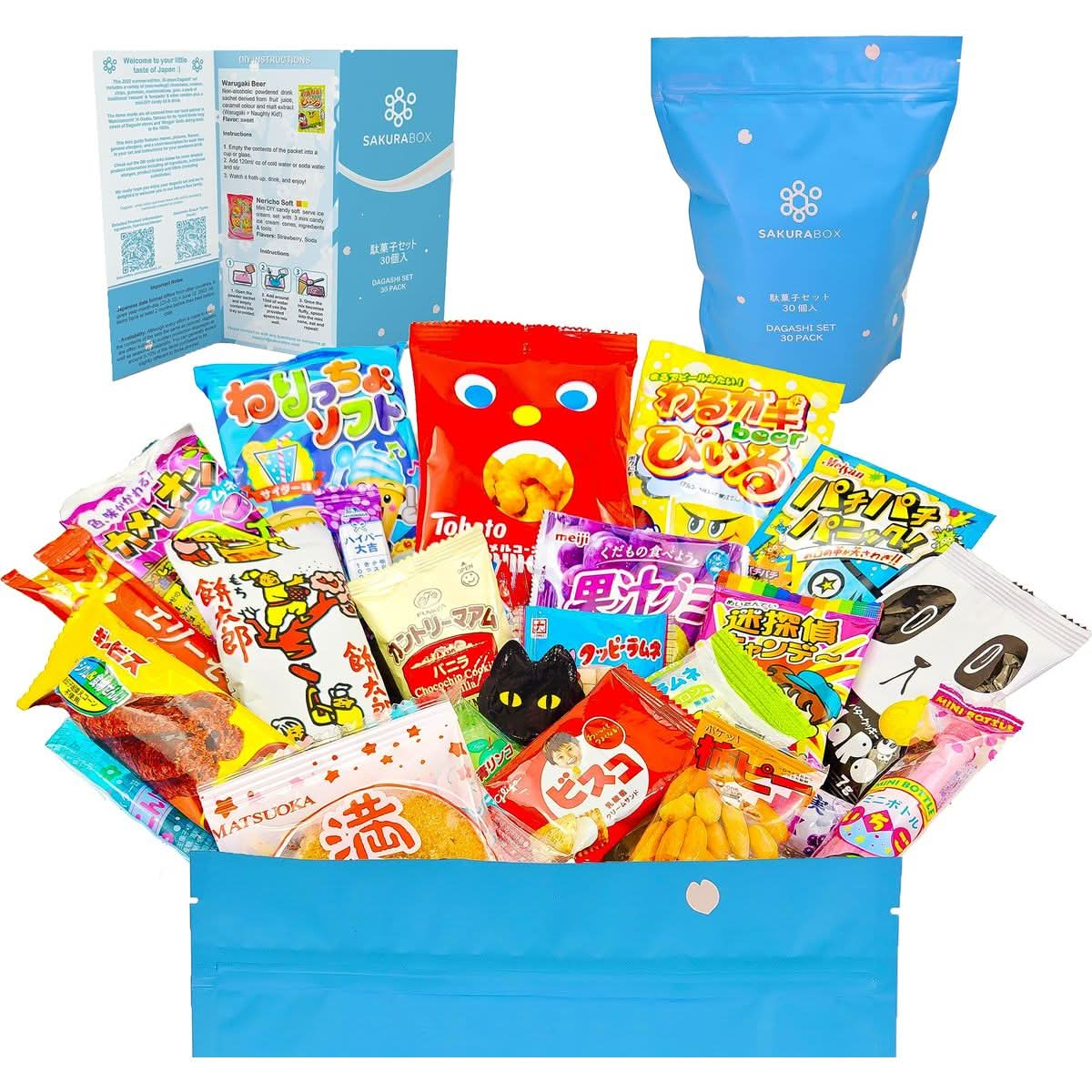 Japanese Snacks  Candy 30 Piece Dagashi Set Bag