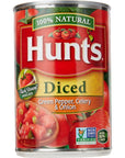 Hunts Tomatoes Diced With Green Peppers Celery Onions 145 oz