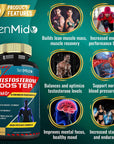 Tenmido 2 Packs of 60caps Testosterone Supplements Booster for Men, Equivalent to 10000mg - Natural Stamina, Endurance & Strength Supplement - Muscle Building Growth, Increasing Performance, Energy