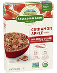 Cascadian Farm Organic Cinnamon Apple Granola, No Added Sugar, Non-GMO, 13 oz.