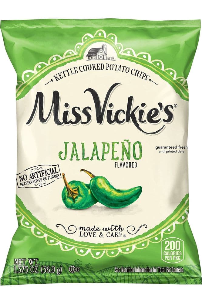 Miss Vickie&#39;s Flavored Potato Chips, Jalapeno, 1.375 Ounce (Pack of 28)