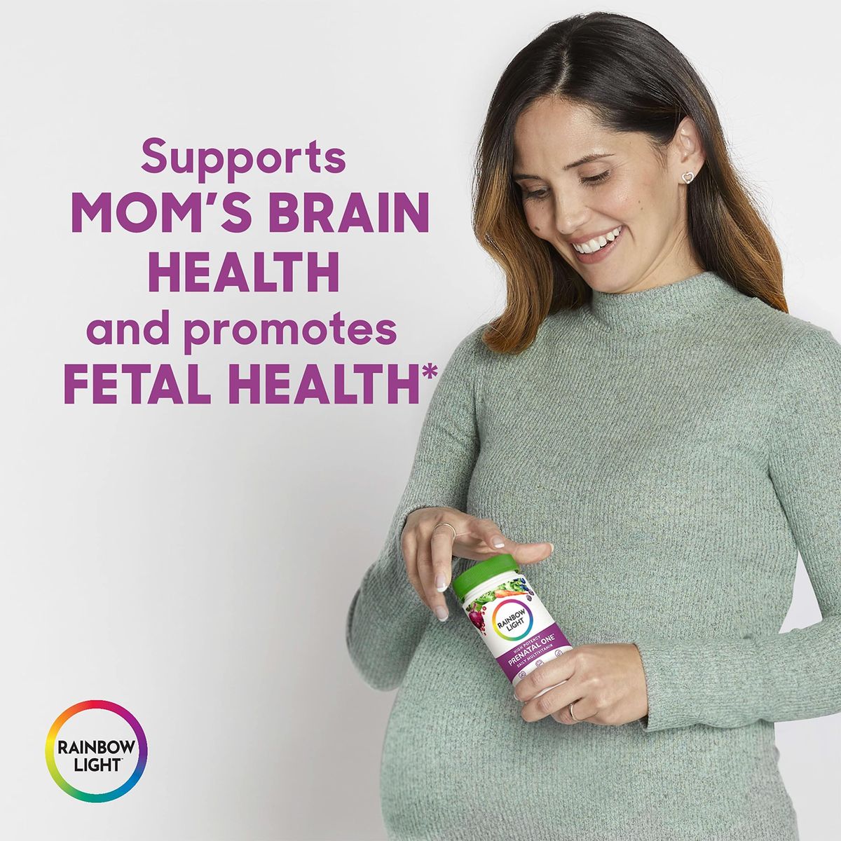 Rainbow Light High-Potency Prenatal One Multivitamin, Prenatal Health Multivitamin Supports Mom&#39;s Health and Baby&#39;s Development, With Vitamin C, Vegan, 90 Count