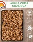 Grandy Organics Apple Crisp Granola 10 Pound Bulk Bag Certified Organic Gluten Free NonGMO Kosher Plant Based Protein Granola