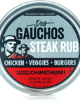 Dos Gauchos Argentine Steak Rub - Chimichurri Seasoning Dry Spice Blend Authentic Marinade Sauce Mix - Grill, Smoke, Roast, Keto, Gluten Free, All Natural, Sugar Free, Low Salt, No MSG, Madison Park Foods, 2.75 Ounce Tin