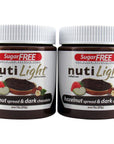 Nutilight Sugar FreeNo sugar Added Hazelnut Spread Keto and Diabetic Friendly Low Net Carb NonGMO Naturally Sweetened with Stevia 2 Jars 11 oz Dark Hazelnut