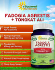 aSquared Nutrition Fadogia Agrestis 1000mg & Tongkat Ali 400mg - 120 Capsules - Fadogia Agrestis Extract Supplement and Powder Complex Pills