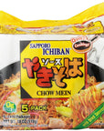 Sapporo Ichiban Chow Mein Yakisoba 5 Count 18 Ounce Pack of 6