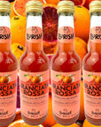 Lurisia Aranciata Rossa Blood Orange Soda 4 x 93 Fl Oz 275ml Italian Soda  Sicilian Blood Orange  Citrus Orange Soft Drink  Red Orangeade  Carbonated Sparkling Fruit Juice Beverage from Italy  Bundle with Coaster by Florence Foods