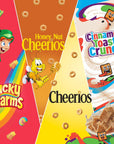 General Mills Breakfast Cereal Variety Pack, Lucky Charms, Cinnamon Toast Crunch, and Cheerios Varieties, Single Serve Snacks, 9.14 oz (8 Pouches)