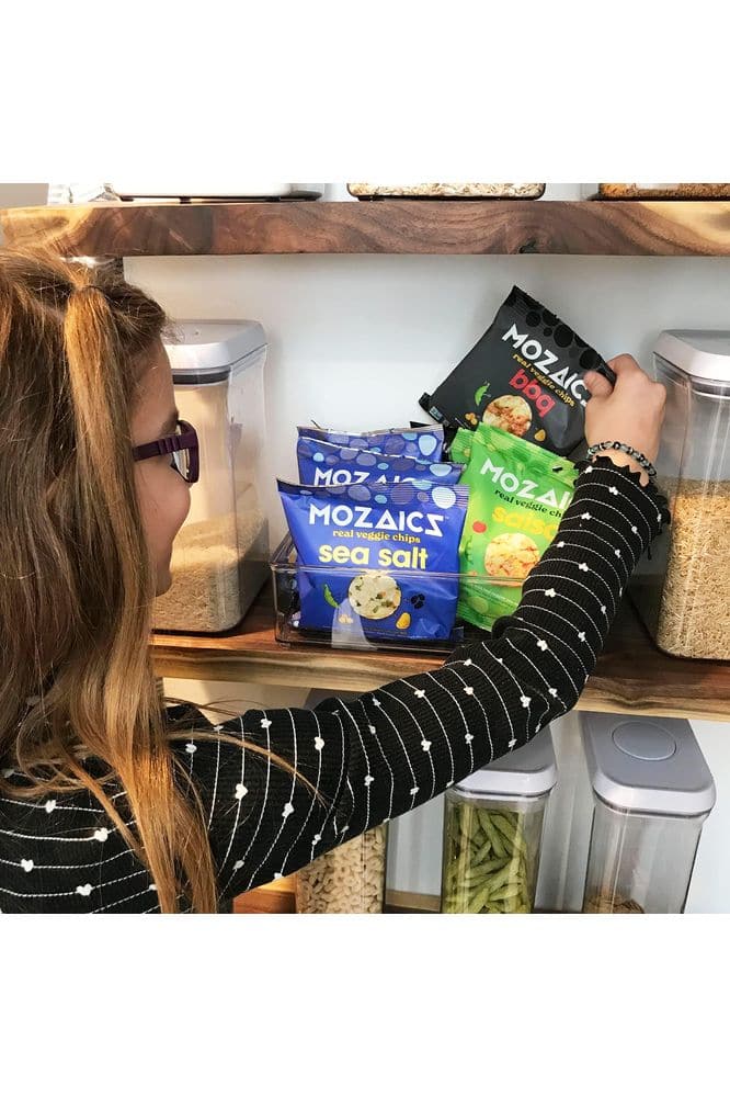 Mozaics Sea Salt Veggie Chips (20 Individual Snack Bags) | Healthy Snacks for Kids &amp; Adults | Popped, Not Fried | Under 100 Calorie Snack Packs | Made with Peas &amp; Beans | Gluten Free | 0.75oz Bags