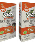 S.O.S. Fruit Snack Pack of 10 - Peach Fruit Snacks, 100% Fruit, Vegan Snacks with Pop Out Puzzle