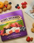 Liberty Orchards Berry Delights  Assorted Vegan Berry Snack Turkish Delight Candy Gift Box 10 Oz