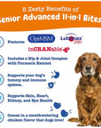 Senior Advanced Multifunctional Supplement for Dogs - Glucosamine & Chondroitin for Hip & Joint Support - Psyllium & Enzymes for Gut & Immune Health - Fish Oil, Antioxidants for Skin, Heart & Brain