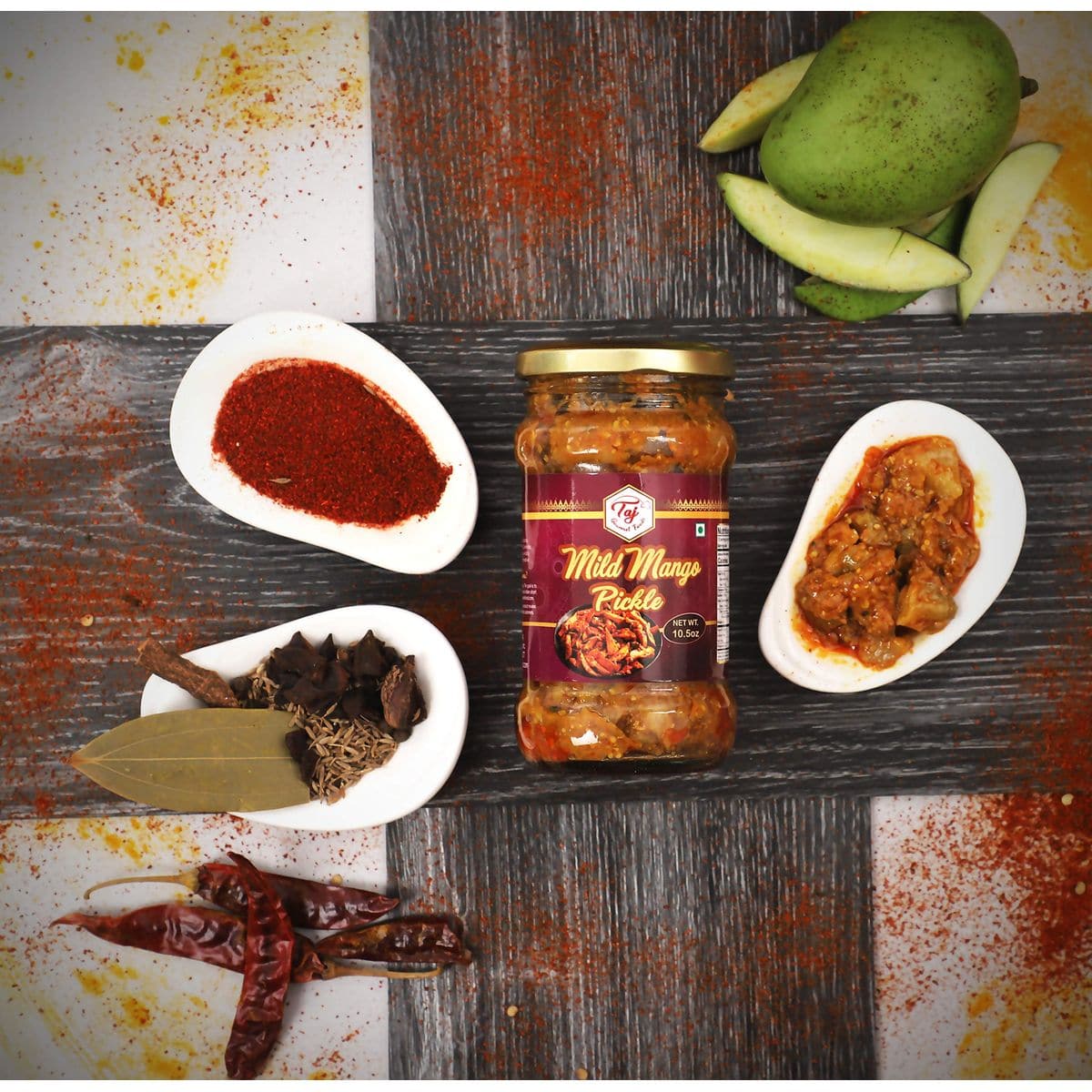 TAJ Gourmet Mild Mango Pickle Mild Mango Achar 300g 105oz