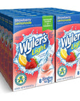 Wylers Light Singles To Go 12 Pack Strawberry Lemonade Water Drink Mix 48 Total Powder Drink Mix Packets