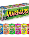 Sour Fruity Soda with Classic Warheads Flavors  Perfectly Balanced Sweet and Sour Soda  Warheads Candy Throwback Treat Soda Cocktail Mixer Pack of 12 12oz Cans Variety Pack