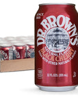 Dr Browns Black Cherry Soda  A New York Original  24 Cans  Kosher Gourmet Soda Pop  Black Cherry Flavored Craft Soda  24 x 12 oz Cans